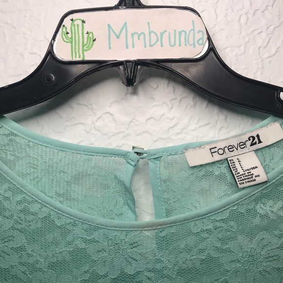 Forever 21 Mint Green Lace Bow Front Blouse - Picture 4 of 8